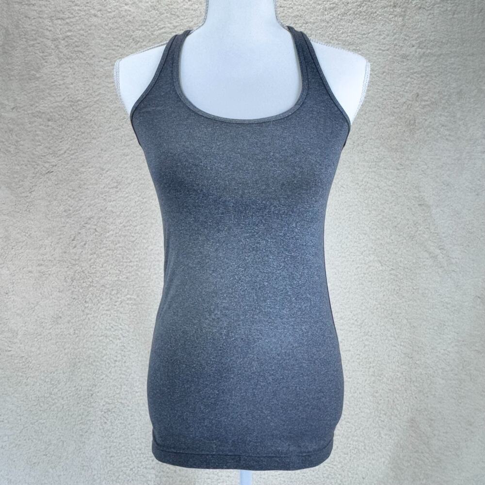 Lululemon Cool Racerback Tank Top Graphite Microstripe Women Size 4 Yoga Running